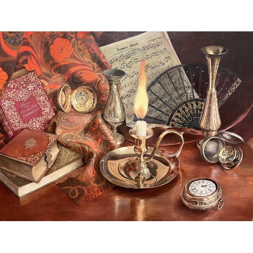 29 - ROSA BRANSON (British b.1933), 'Still life', oil on canvas, 90cm x 121cm, framed.