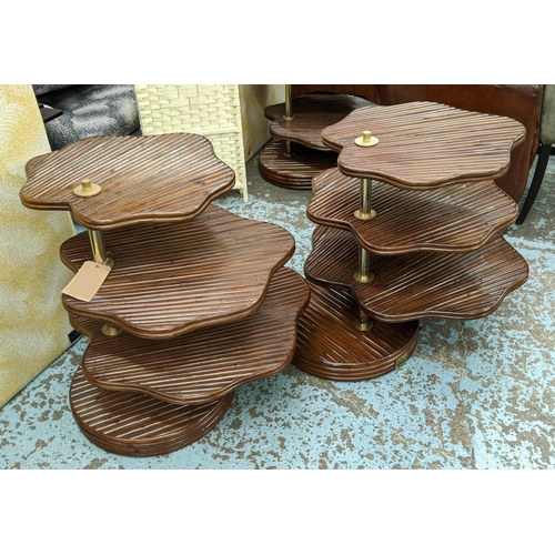 399 - PAOLO MOSCHINO LOTUS SIDE TABLES, a pair, 71cm x 68cm diam. (2)