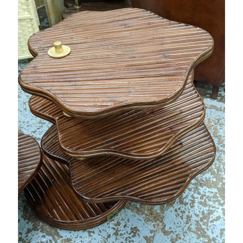 399 - PAOLO MOSCHINO LOTUS SIDE TABLES, a pair, 71cm x 68cm diam. (2)