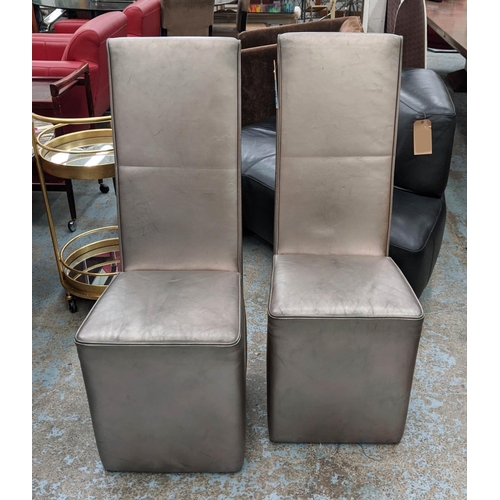 452 - SIDE CHAIRS, a pair, contemporary silvered upholstery, 105cm H. (2)