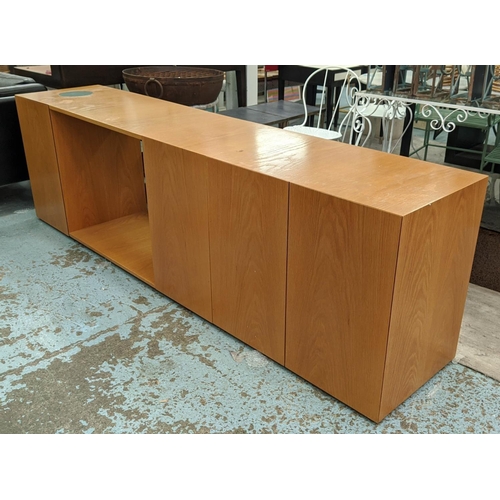 448 - SIDEBOARD, by Chris Dewar Dixon, 50cm D x 75cm H x 240cm L.