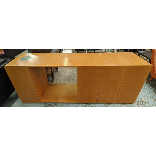 448 - SIDEBOARD, by Chris Dewar Dixon, 50cm D x 75cm H x 240cm L.