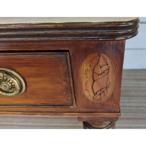 111 - WRITING TABLE, 122cm W x 49cm D x 80cm H, early 20th century Georgian style mahogany with three frie... 