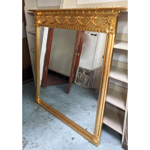 343 - OVERMANTEL WALL MIRROR, 149cm x 151cm, Continental style, gilt frame.