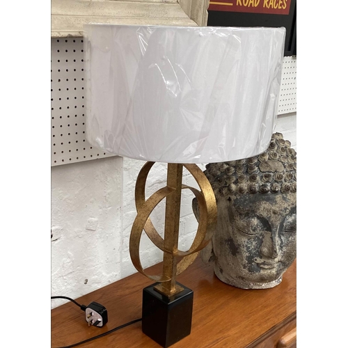 392 - TABLE LAMP, 1950s Italian style, with shade, 66cm H x 38cm D.