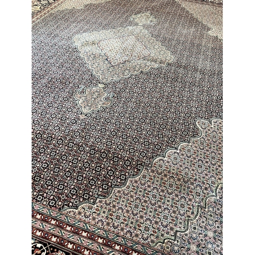 69 - TABRIZ PART SILK CARPET, 370cm x 280cm.