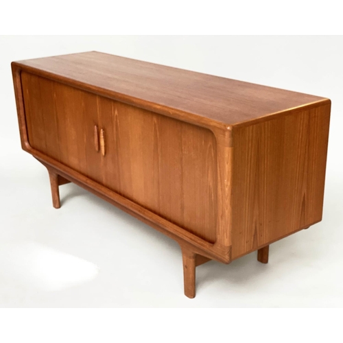 284 - DYRLUND SIDEBOARD, 1970s teak with two stitching doors enclosing baize lined trays and shelf, 168cm ... 