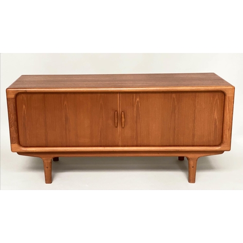 284 - DYRLUND SIDEBOARD, 1970s teak with two stitching doors enclosing baize lined trays and shelf, 168cm ... 