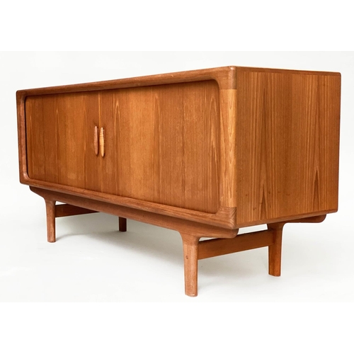 284 - DYRLUND SIDEBOARD, 1970s teak with two stitching doors enclosing baize lined trays and shelf, 168cm ... 