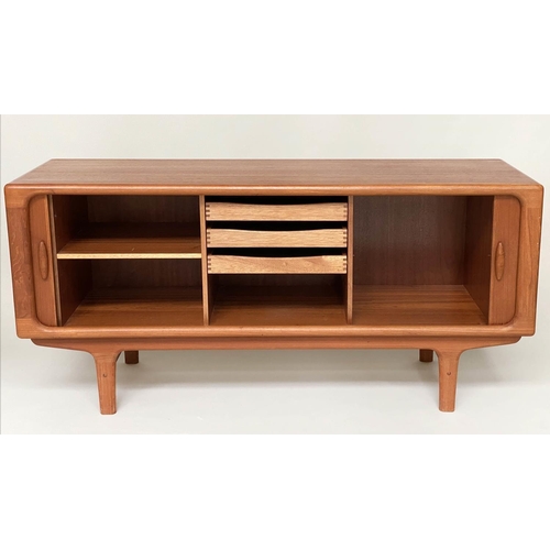 284 - DYRLUND SIDEBOARD, 1970s teak with two stitching doors enclosing baize lined trays and shelf, 168cm ... 