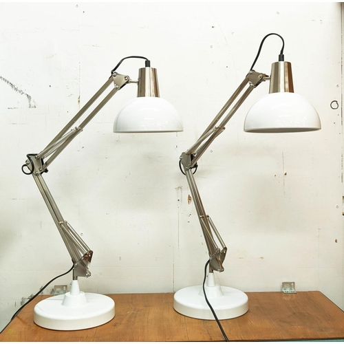 389 - ANGLEPOISE STYLE DESK LAMPS, a pair, 72cm H x 40cm W.