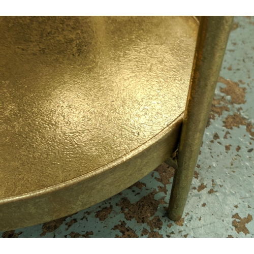 394 - SIDE TABLE, 1960s French style, 2 tier design, gilt finish, 40cm W x 40cm D x 72cm H.