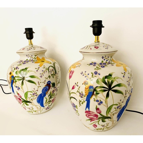 360 - TABLE LAMPS, a pair, 46cm H x 27cm diam., glazed ceramic. (2)