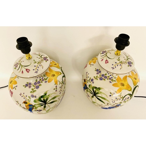 360 - TABLE LAMPS, a pair, 46cm H x 27cm diam., glazed ceramic. (2)