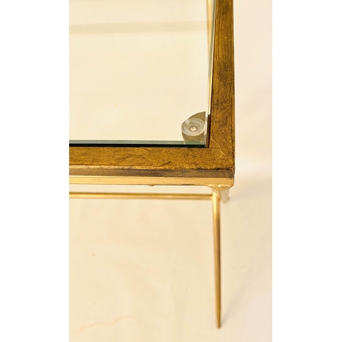 361 - WRITING DESK, 87cm high, 95cm wide, 42cm deep, 1960s French style, glass and gilt metal.