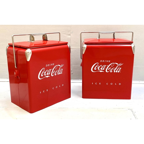 366 - ICE BUCKETS, a pair, 55cm x 40cm, 1950's American style, painted metal. (2)