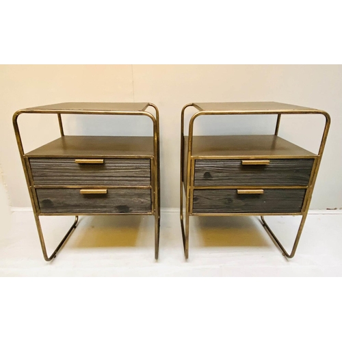 362 - SIDE CABINETS, a pair, 61cm x 45cm x 36cm, each with two drawers. (2)