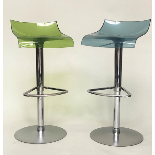 268 - BAR STOOLS BY LIGNE ROSET, a pair, Claudio Dondoli and Marco Pocci, Archirivolto coloured on adjusta... 