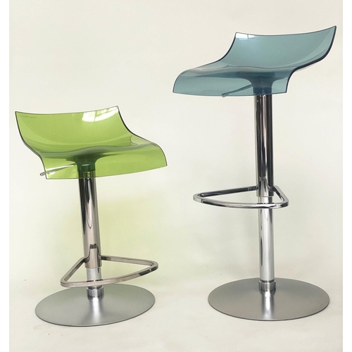 268 - BAR STOOLS BY LIGNE ROSET, a pair, Claudio Dondoli and Marco Pocci, Archirivolto coloured on adjusta... 