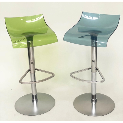 268 - BAR STOOLS BY LIGNE ROSET, a pair, Claudio Dondoli and Marco Pocci, Archirivolto coloured on adjusta... 