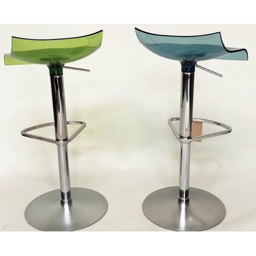 268 - BAR STOOLS BY LIGNE ROSET, a pair, Claudio Dondoli and Marco Pocci, Archirivolto coloured on adjusta... 