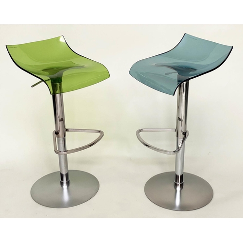 268 - BAR STOOLS BY LIGNE ROSET, a pair, Claudio Dondoli and Marco Pocci, Archirivolto coloured on adjusta... 