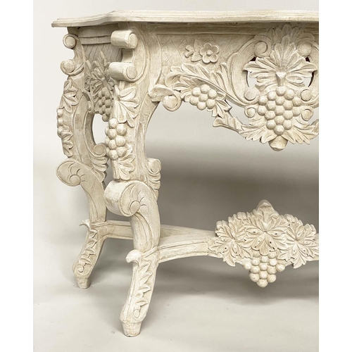 252 - VINE CONSOLE TABLE, 121 cm W x 81cm H x 39cm D Vintage Louis XV style hand carved and traditionally ... 