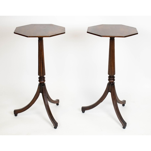 256 - LAMP TABLES, 74cm H x 38cm W, a pair, 19th century and later mahogany with octagonal tops. (2)