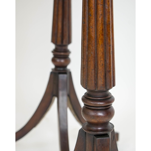 256 - LAMP TABLES, 74cm H x 38cm W, a pair, 19th century and later mahogany with octagonal tops. (2)