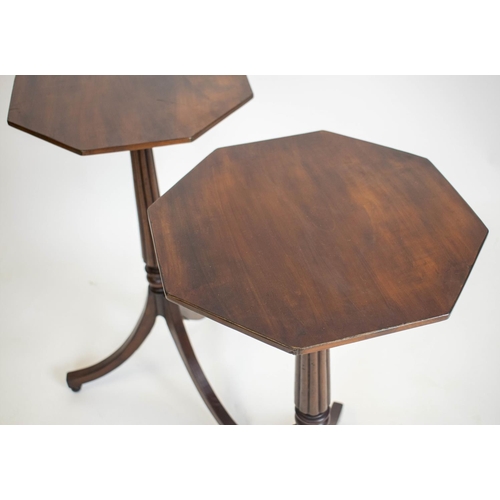 256 - LAMP TABLES, 74cm H x 38cm W, a pair, 19th century and later mahogany with octagonal tops. (2)