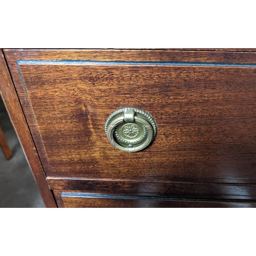 143 - CHEST, George III style, mahogany, fitted with five drawers, narrow proportions, 94cm H x 50cm W x 4... 