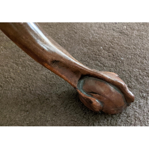 145 - TRIPOD TABLE, George III mahogany with pie crust tilting top, baluster turned column, raised on cabr... 