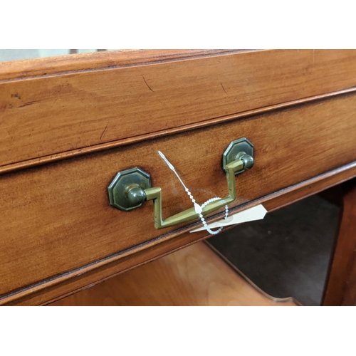 147 - ARTHUR BRETT STYLE OCCASIONAL TABLES, a pair, cherrywood of two tier form, each with a single drawer... 