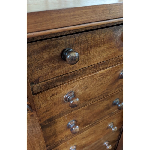 152 - WELLINGTON CHEST, Victorian and later mahogany fitted with seven graduated drawers, 103cm H x 51cm W... 