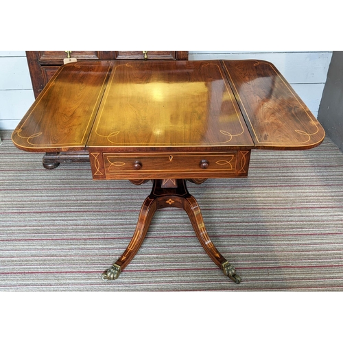 193 - W. WILLIAMSON & SONS GUILDFORD PEMBROKE TABLE, 102cm W open x 60cm H x 85cm D early 19th century Reg... 