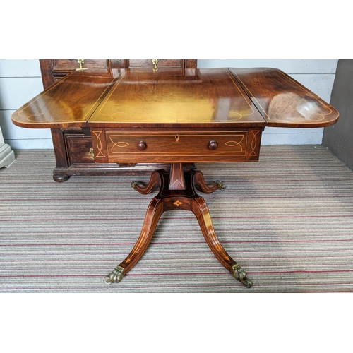 193 - W. WILLIAMSON & SONS GUILDFORD PEMBROKE TABLE, 102cm W open x 60cm H x 85cm D early 19th century Reg... 