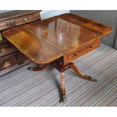 193 - W. WILLIAMSON & SONS GUILDFORD PEMBROKE TABLE, 102cm W open x 60cm H x 85cm D early 19th century Reg... 