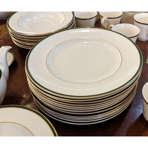 2 - DINNER SERVICE, Royal Doulton, Oxford Green, thirteen dinner plates, twelve soup bowls, twelve side ... 
