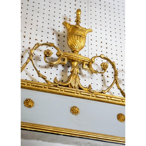 244 - OVERMANTEL, 110cm H x 104cm W, similar to previous lot with urn surmount.