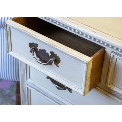 249 - CHEST, 79cm H x 75cm W x 38cm D, grey painted of five drawers.