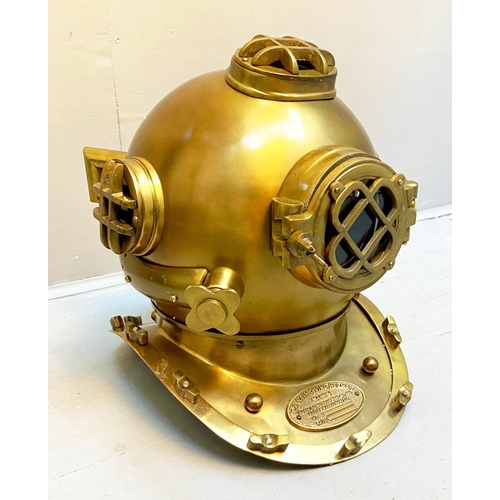 376 - DISPLAY DIVING HELMET, 46cm high, 46cm wide, 45cm deep, decorative reproduction US Navy design, gilt... 