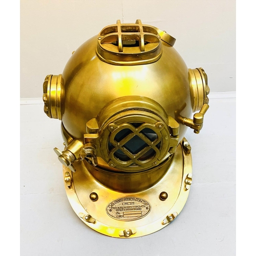 376 - DISPLAY DIVING HELMET, 46cm high, 46cm wide, 45cm deep, decorative reproduction US Navy design, gilt... 