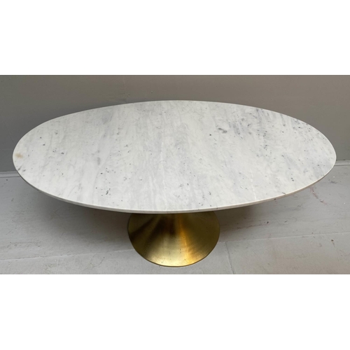 380 - LOW TABLE, 44cm H x 100cm W x 56cm D, 1960s Italian style, marble top, gilt metal base.