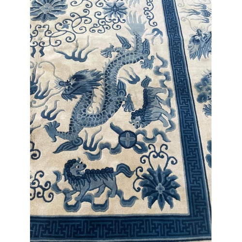 66 - CHINESE DRAGON CARPET, 365cm x 276cm