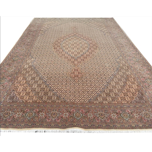 67 - FINE PART SILK PERSIAN TABRIZ CARPET, 295cm x 202cm