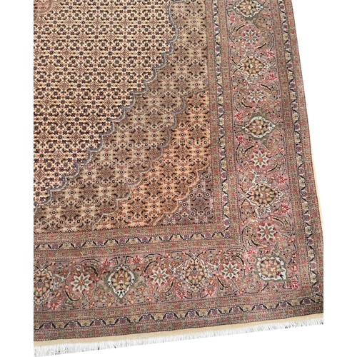 67 - FINE PART SILK PERSIAN TABRIZ CARPET, 295cm x 202cm