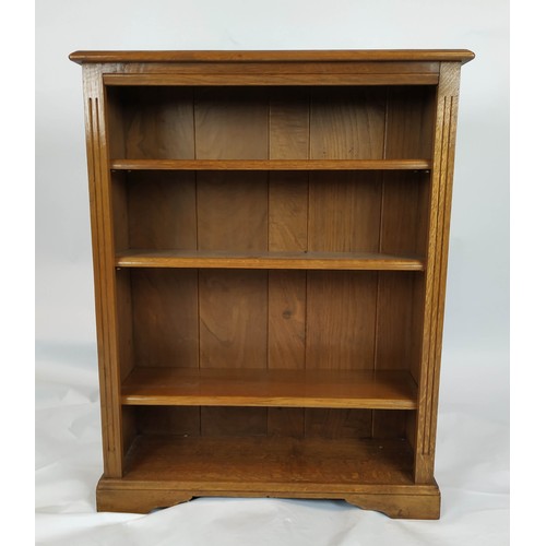 264 - DWARF BOOKCASE, oak, 19th century manner of three shelves, 95cm H x 75cm W.