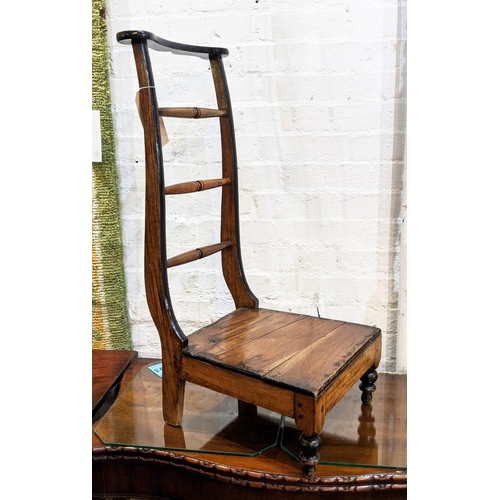 263 - PRIE-DIEU (PRAYER CHAIR), 19th century French walnut, 80cm H x 37cm W.