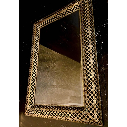 378 - WALL MIRRORS, 100cm high, 70cm wide, a pair, gilt metal pierced frames, Regency style, 100cm x 70cm.... 