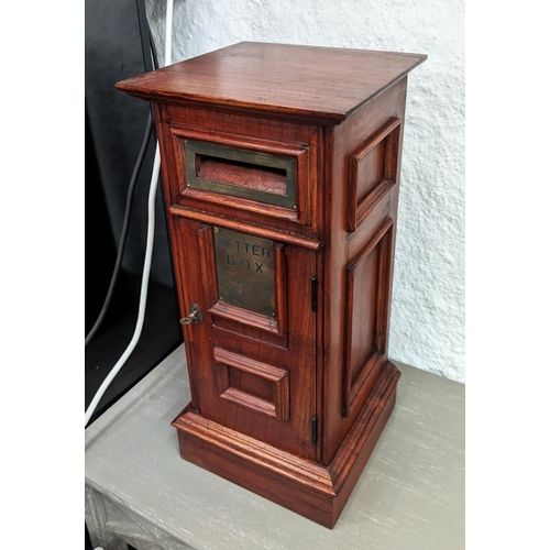 401 - TABLE TOP POST BOX, 23cm x 23cm x 50cm, Victorian country house style.